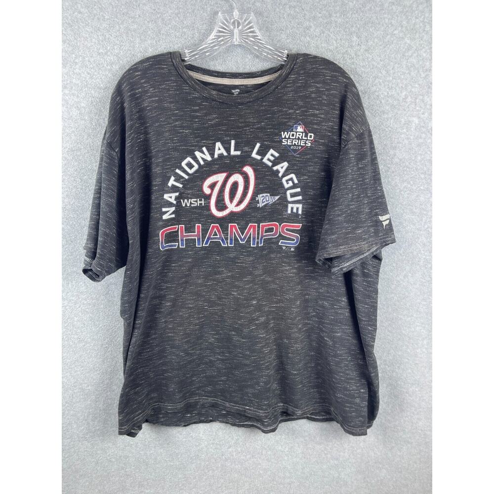 Fanatics Washington Nationals World Series Champs 2019 Shirt Size 2XL Gray Tee